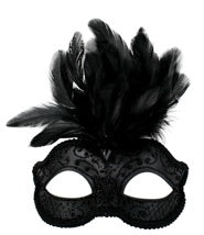 Eye Mask - Daniella feathers Eye Mask Black/White/Blue