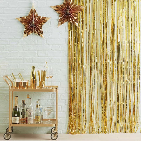 Metallic Foil Curtain - Gold