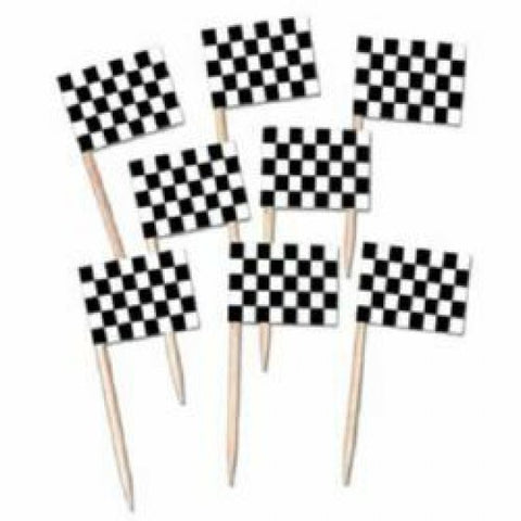 Flag Picks - Checkered Racing Flags Black & White Picks