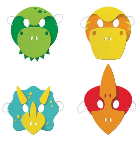 Boy Dino Child Size Foam Masks 4pcs/pack