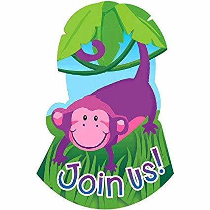 Invites - Jungle Animals 8 Invitations