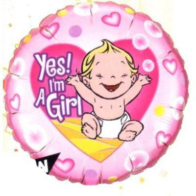 Foil Balloon 18" - Yes! I'm a Girl