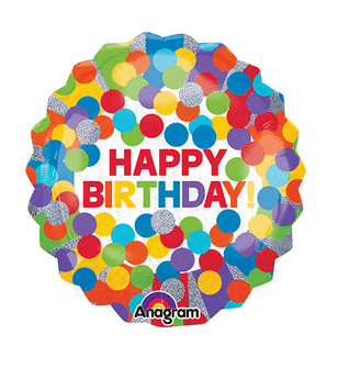 Foil Balloon SuperShape - Holographic Rainbow Happy Birthday