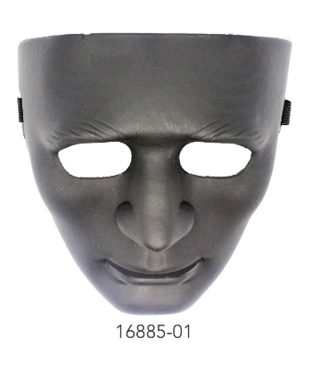 Mask - Full Face Plastic Mask Black