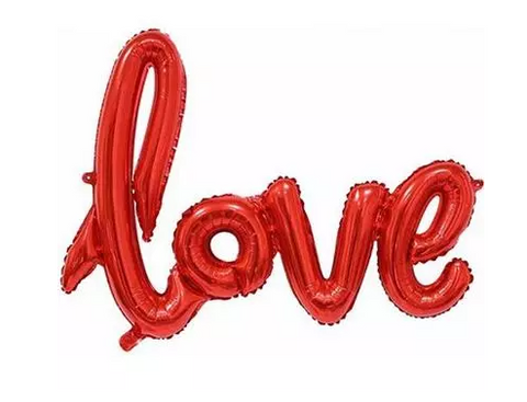 Foil Balloon - Love Script Red 100cm W