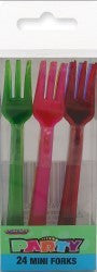 Forks - Mini Coloured Pk 24