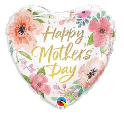 Foil Balloon 18" - Mother's Day Pink Floral (Heart-shaped)
