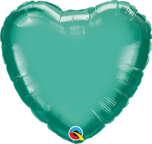 Foil Balloon 18" - Heart Chrome Green