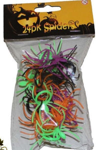 Spiders Rings Plastic Coloured Pk 24
