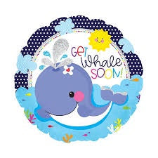 Foil Balloon 17" - Get Whale Soon!