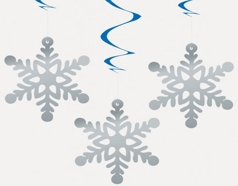 Hanging Swirls - Snowflakes Pk 3