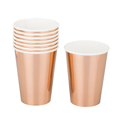 Paper Cups - Rose Gold Paper Cups 8pcs
