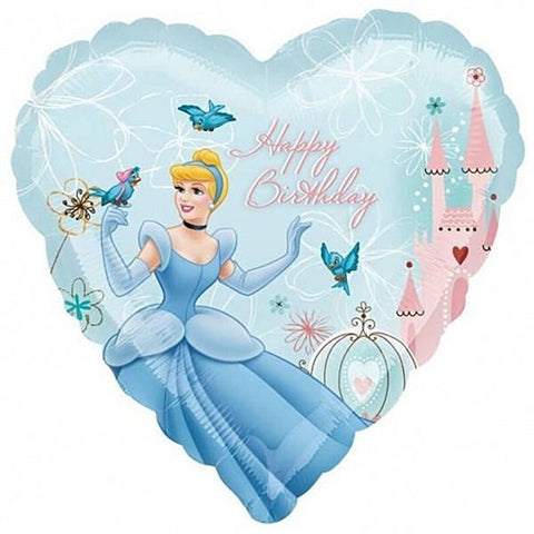Foil Balloon 18" - Disney Princess Cinderella Birthday Heart