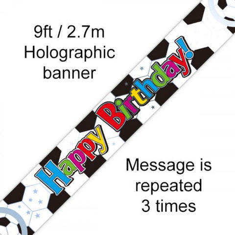 Foil Banner - Happy Birthday Football Banner