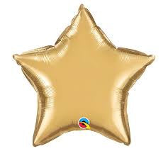 Foil balloon 18" - Solid Chrome Gold Star