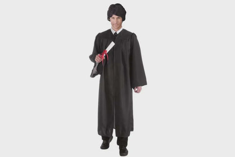 Adult Graduation Robe - Black School University Dress Unisex One Size