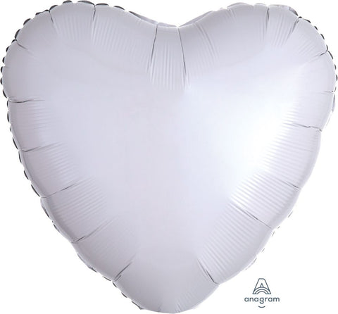 Foil Balloon 18" - Heart Metallic White