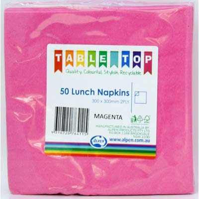 Lunch Napkins - Magenta 2 Ply Pk 50