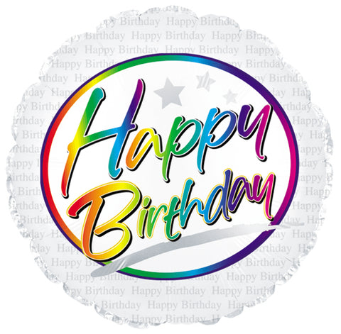 Foil Balloon 18" - CTI Happy Birthday Rainbow