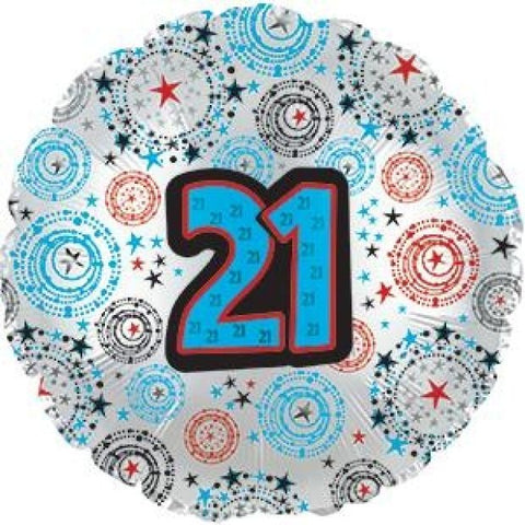 Foil Balloon 17" - 21st Birthday