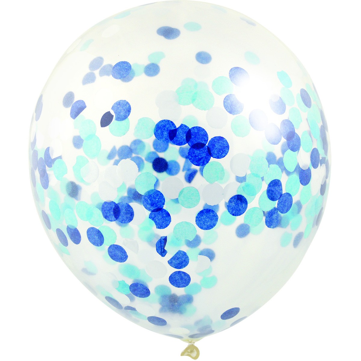 11" Confetti Balloon - Blue Confetti PK3
