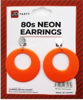 Earrings - Neon 80th Clip On Earrings (Orange)