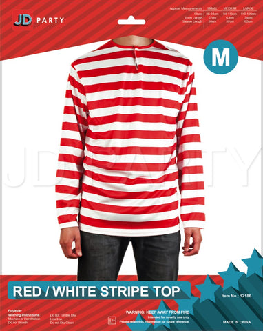 Costume - Red & White Stripe Top (Adult)