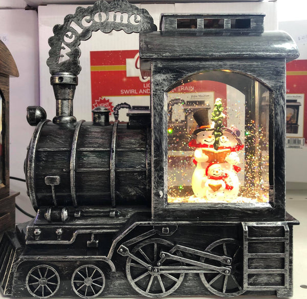 Swirl And Glitter Train - Light Up (Santa Claus/ Snowman)