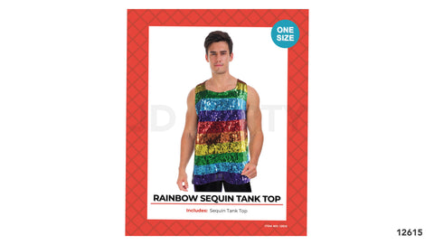 Adult Costume - Rainbow Sequin Tank Top