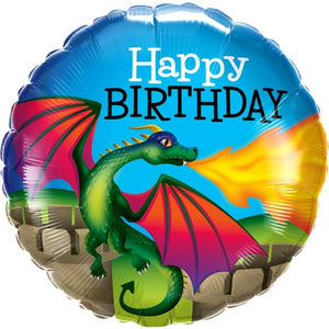 Foil Balloon 18" - Birthday Magical Dragon
