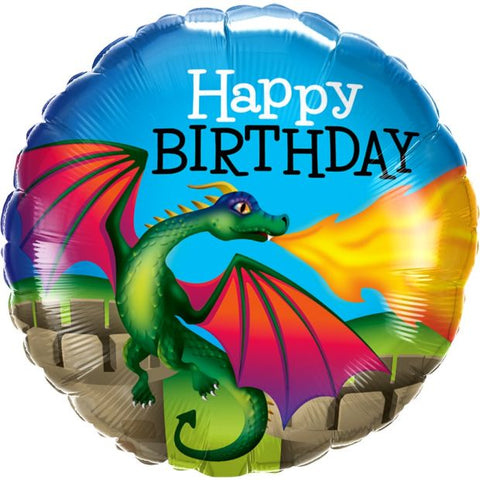 Foil Balloon 18" - Birthday Magical Dragon