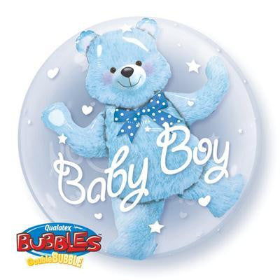 Double Bubble Balloon 24" - Baby Boy Blue
