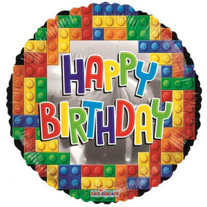 Foil Balloon 18" - Birthday Building Blocks