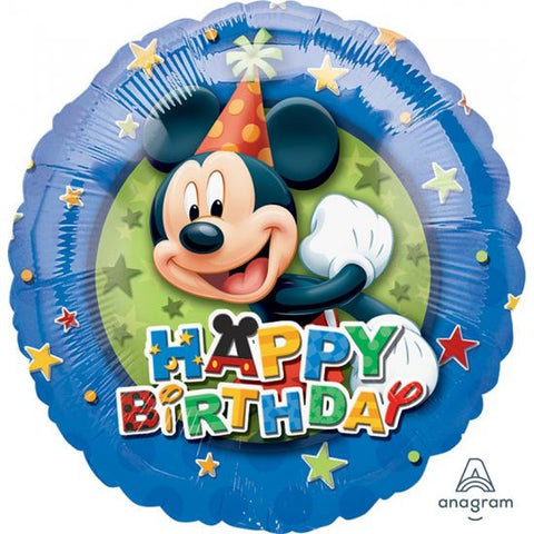 Foil Balloon 18" - HBD Mickey Birthday Stars