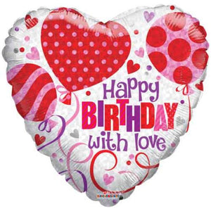 Foil Balloon 18" - Happy Birthday with Love