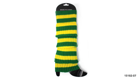 Leg Warmer - Stripe Green & Yellow
