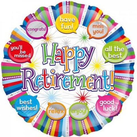 Foil Balloon 18" - Happy Retirement Colourful 18″/45cm