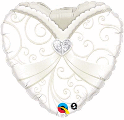 Foil Balloon 18" - Wedding Gown Heart