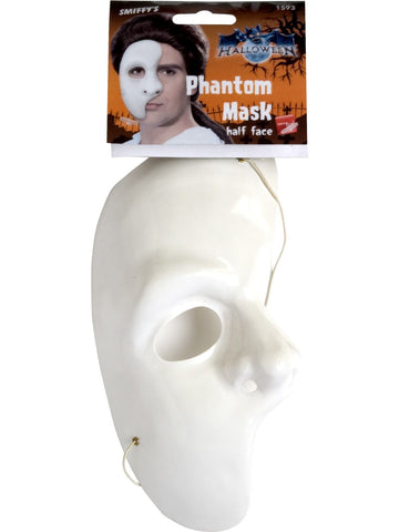 Masquerade Mask - White Phantom Half Face Mask
