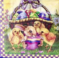 Printed Lunch Napkins - Easter Rabbit & Chicks