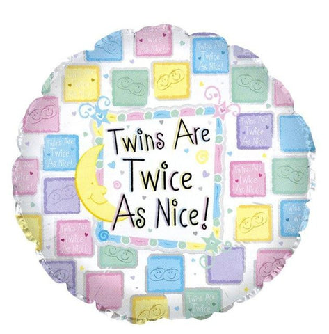 Foil Balloon 18" - Twins are Twice as Nice