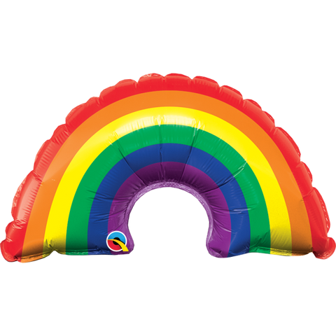 Micro Foil Balloon 14'' - Qualatex Micro Foil 35cm Bright Rainbow