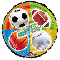 Foil Balloon 18" - Happy Birthday Sports