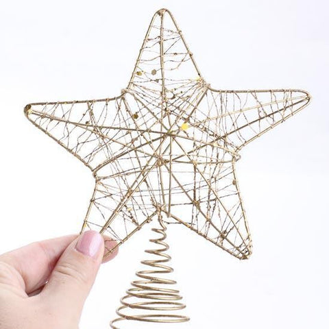 Christmas Tree Topper - Star Gold Glitter 15cm