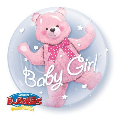 Double Bubble Balloon 24" - Baby Girl Pink