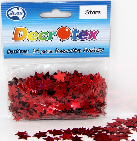 Confetti Scatters - Stars Mixed Sizes Red