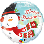 Foil Balloon 18" - Merry Christmas Snow man