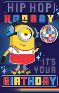 Birthday Card - Minions Hip Hip Hoo Ray