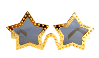 Party Glasses - Star Dots Gold