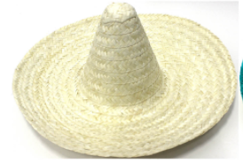 Hats - Mexican Hat Natural Plain Colour (L)